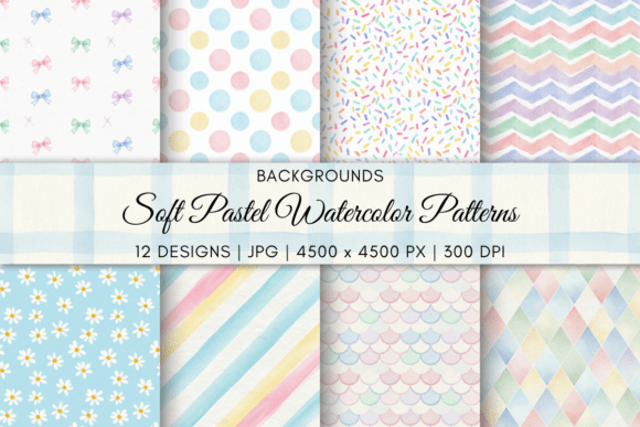 Download Soft Pastel Watercolor Patterns - Pattern Collection