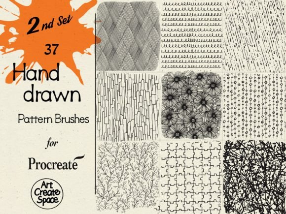 Download Hand Drawn Patterns Procreate Brushes - Pattern Collection