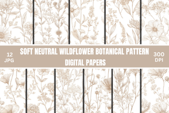 Download Soft Neutral Wildflower Botanical Pattern - Pattern Collection