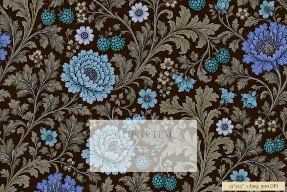 Download Victorian Floral Dark Botanical Pattern - Pattern Collection