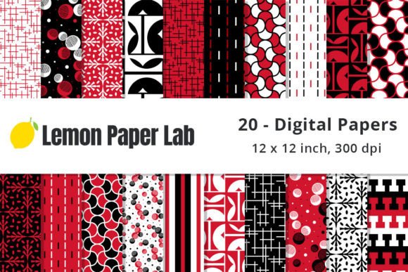 Download Red, Black and White Geometric Patterns - Pattern Collection