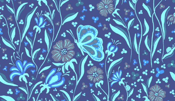 Download Cyan Turquoise Botanical Pattern - Pattern Collection