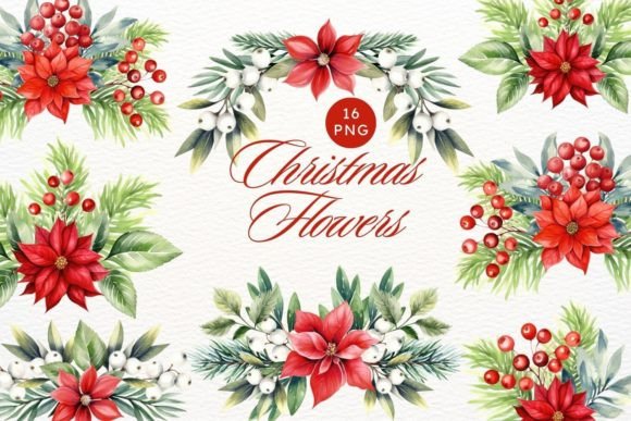 Download Christmas Watercolor Poinsettia Flower - Premium Resources