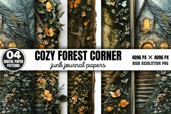 Download Cozy Forest Corner Junk Journal Pattern - Pattern Collection