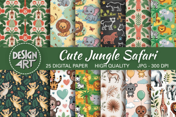 Download Cute Jungle Safari Pattern - Pattern Collection