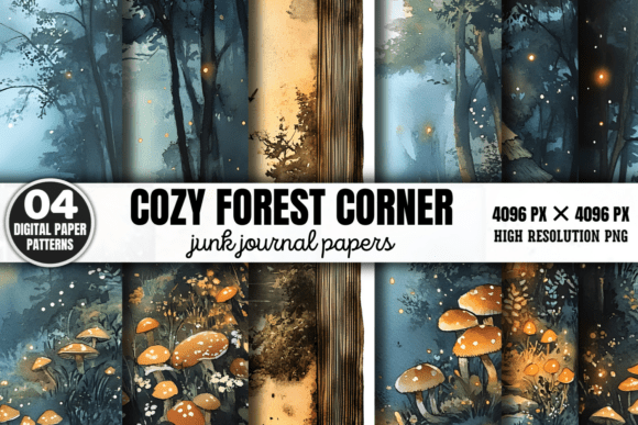 Download Cozy Forest Corner Junk Journal Pattern - Pattern Collection