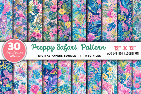 Download Preppy Safari Pattern Bundle - Pattern Collection