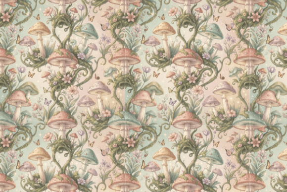 Download Mushroom Botanical Pattern - Pattern Collection