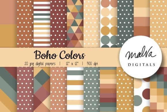 Download Autumn Boho Color Geometric Patterns - Pattern Collection