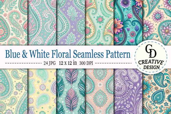Download Bright Blue Paisley Seamless Pattern - Pattern Collection