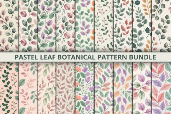 Download Pastel Leaf Botanical Pattern Bundle - Pattern Collection