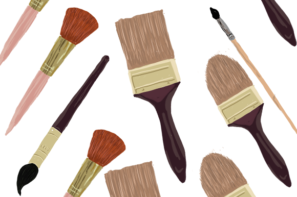 Download Watercolor Illustration of Brushes - Illustration Collection