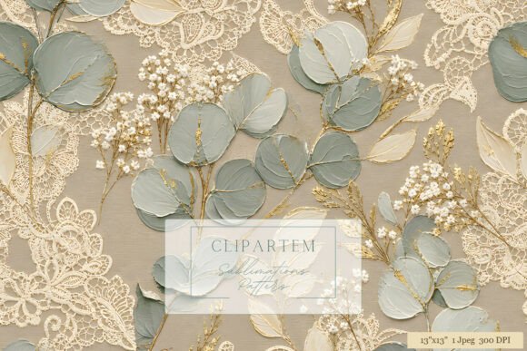 Download Eucalyptus Lace Botanical Pattern - Pattern Collection