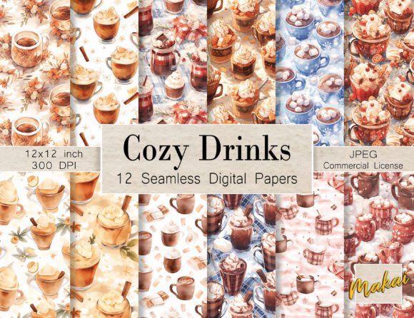 Download Cold Weather Drinks Seamless Pattern - Pattern Collection