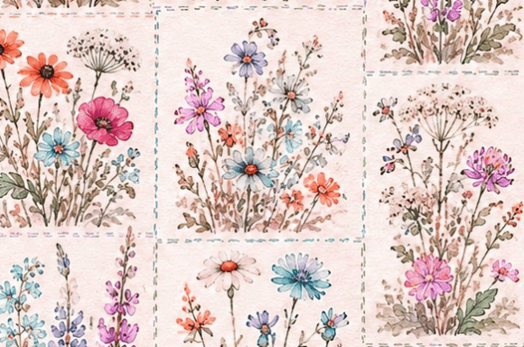 Download Watercolor Wildflower Botanical Pattern - Pattern Collection