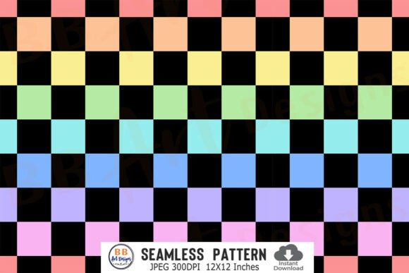 Download Rainbow Checkered Seamless Pattern Paper - Pattern Collection